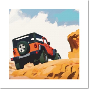 Jeep Wrangler offroading in Moab Posters and Art